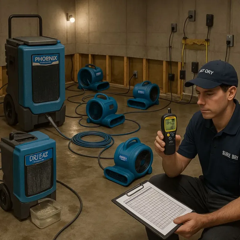 Structural Drying and Dehumidification process in Imperial, MO